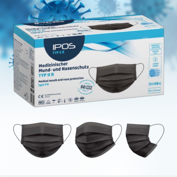 Medizinische Atemschutzmaske IPOS in schwarz